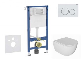GEBERIT - Duofix Set předstěnové instalace, klozetu Oudee a sedátka softclose, tlačítko Delta20, alpská bílá SANI11CA3138B