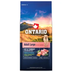 Ontario Large Weight Control Turkey Brown Rice 12kg / Granule pro dospělé psy (214-13148)