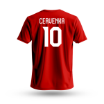 Dámské tričko Roman Červenka #10 Czech National Emblem 2025 Red Velikost: XL