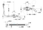 DURAVIT - Příslušenství Vanová odtoková a přepadová souprava, bovden, chrom 792208000001000