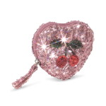 Konges Sløjd Dětská peněženka Heart Cherry Glitter, růžová barva, plast, textil