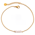 ELENYS Pearl Trio – pozlacený náramek 18K žluté zlato Délka náramku: 21+3 cm / max. 24 cm