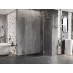 MEXEN/S - Lunar L Duo sprchový kout dveře křídlové pravá 105 x 75, transparent, nikl kartáčovaný 834L-105P-075L-97-00
