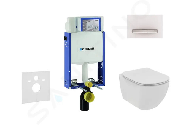 GEBERIT - Kombifix Set předstěnové instalace, klozetu a sedátka Ideal Standard Tesi, tlačítka Sigma50, Rimless, SoftClose, alpská bílá 110.302.00.5 NE8