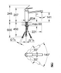 GROHE - Eurosmart Cosmopolitan Dřezová baterie, chrom 30194000