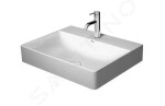 DURAVIT - DuraSquare Umyvadlo 600x470 mm, bez přepadu, s otvorem pro baterii, DuraCeram, bílá 2353600041