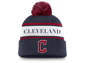 Nike Pánská zimní čepice Cleveland Guardians MLB Peak Standard Cuff Pom Beanie