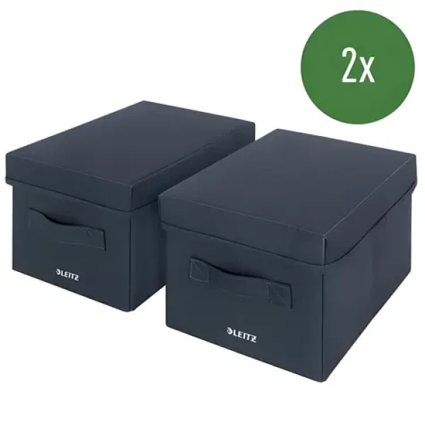 Leitz Úložný box s víkem Fabric modrá / Velikost S / 2 ks / 28,5 x 19 x 16 cm (61460089)
