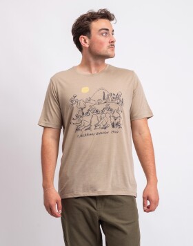 Tričko Fjällräven Hoja Lugnt Wool T-shirt M 118 Fossil