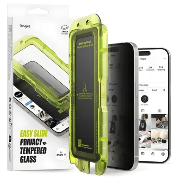Ringke Easy Slide 2-pack černá / Ochranné sklo / Privacy / Apple iPhone 17
