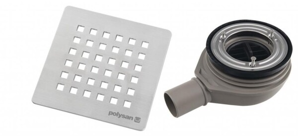 Polysan Flexia Vaničkový sifon, průměr 90 mm, DN40, krytka nerez 17731