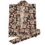 MADAM STOLTZ Bavlněné kimono Black/OffWhite/Red/Mustard, multi barva, textil