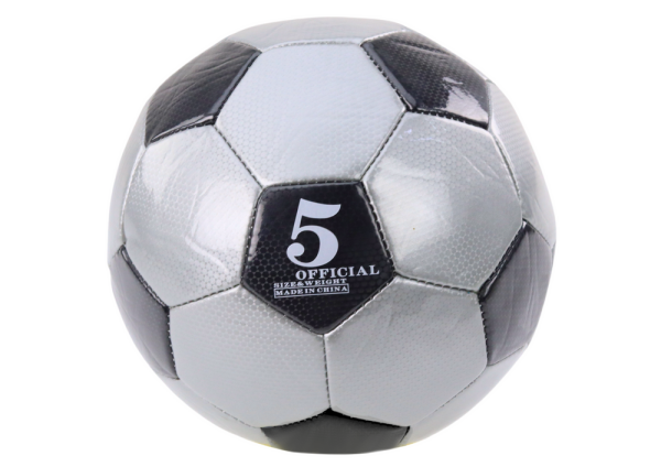 Mamido Klasický fotbalový míč 24 cm velikost 5 šedý