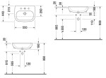 DURAVIT - D-Code Umyvadlo zápustné 55x44 cm, s 1 otvorem pro baterii, alpská bílá 0339550000