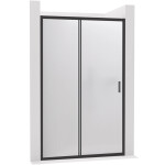 CERANO - Sprchové posuvné dveře Varone LINE L/P - 6 mm - černá matná, mléčné sklo - 90x195 CER-662662