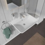 DURAVIT - ME by Starck Umyvadlo 65x49 cm, s přepadem, s otvorem pro baterii, WonderGliss, bílá 23356500001