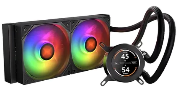 Krux HydroGlance 240 LCD černá / Komplet vodního chlazení / 2x 120mm / ARGB / LCD displej (KRXE003)
