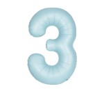 Balónek narozeniny číslo 3 světle modrý 86 cm Balónek narozeniny číslo 3 světle modrý 86 cm