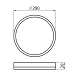 SAPHO - AZPO stropní LED svítidlo, ø 290, 18,5W, IP54, černá mat 31503