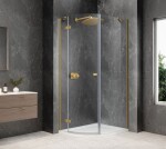 POLYSAN - GLOBE GOLD MATT čtvrtkruhový sprchový kout 800x900, čiré sklo, levé GB2890LG