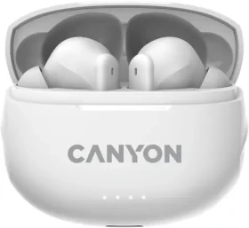 CANYON TWS-8 bílá / sluchátka s mikrofonem / BT 5.3 / pouzdro 470mAh (CNS-TWS8W)