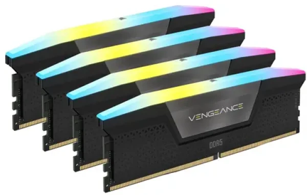 Corsair Vengeance RGB 128GB (4x32GB) 5600MHz černá / DDR5 / PC5-44800 / CL40-40-40-77 / 1.25V (CMH128GX5M4B5600C40)