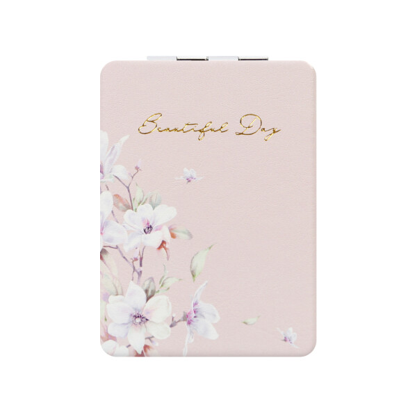 Zrcátko obdélník - Růžová květina