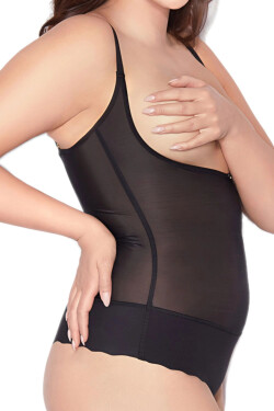 Stahovací body Glam string black - MITEX černá M