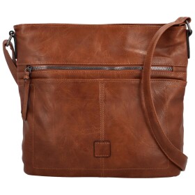 Trendy dámská koženková crossbody kabelka Tomila, hnědá