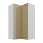 Horní rohová skříňka Lara 60x60 GN-108 2F (90°) Barva korpusu: Bílá, Barva dvířek: Šedý lesk