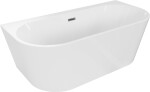 MEXEN/S - Oval+ volně stojící vana przyścienna 170 x 80, bílá, sifon a přepad grafit metal 52681708000-95
