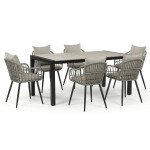 Zahradní židle, kov, polyratan, šedá, AZ-F1406 GREY