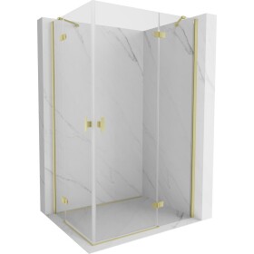 MEXEN/S - Mist H Duo sprchový kout dveře křídlové 90 x 120, transparent, zlato kartáčovaná 8A5-090L-120P-55-00