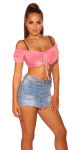 Sexy KouCla Crop Top bez ramene Einheitsgroesse