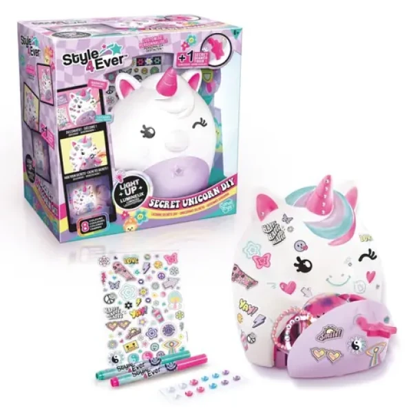 STYLE4EVER DIY Lampička Jednorožec s přihrádkou / 8 barev svícení / od 6 let (OFG301EPE)