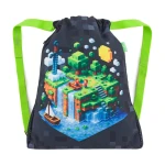 Bagmaster SÁČEK ALFA 26 B školní na přezůvky / tělocvik – kostičkový svět Zelená 1,5 l 230430