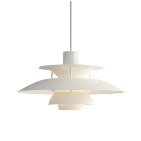 Louis Poulsen Závěsná lampa PH 5 Mini Monochrome White, bílá barva, kov