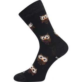 VOXX Ponožky dámské slabé z merino BUBO s ionty stříbra ČERNÉ 35-38 120427
