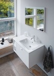 DURAVIT - ME by Starck Asymetrické umyvadlo 83x49 cm, 1 otvor pro baterii vpravo, s WonderGliss, bílá 23468300001