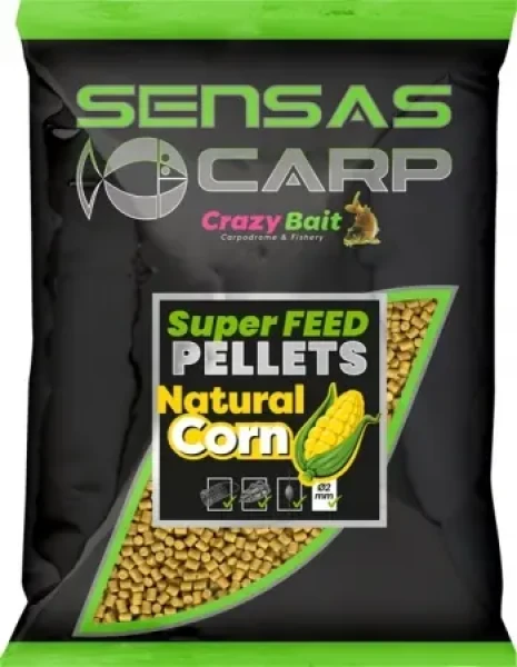 Sensas Super Feed Natural Corn / Pelety / 650 g / 4 mm / kukuřice (89967)