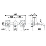 SAPHO - TRAX podomítková tříprvková umyvadlová baterie, chrom 652