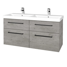 Dřevojas - Umyvadlová skříňka Q MAX SZZ4 120 - D01 Beton / Úchytka T06 / D01 Beton 332143H