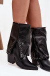 Kovbojky s obráceným kotníkem a zdobením zateplené Černé Inessia 37