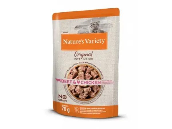 Nature´s variety original pro kočky s hovězím a kuřetem 70g / Kapsička pro kočky (8410650278124)