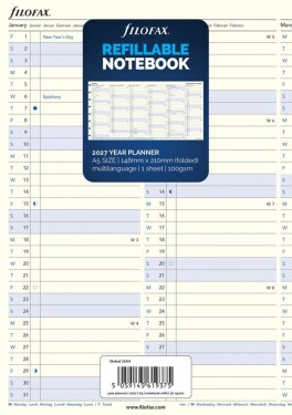 Kalendářní náplň do notebooku FILOFAX 2027, A5, roční plán