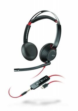 Poly Blackwire 5220 černá / náhlavní souprava / mikrofon / na obě uši / USB-C3.5mm jack (207586-201)