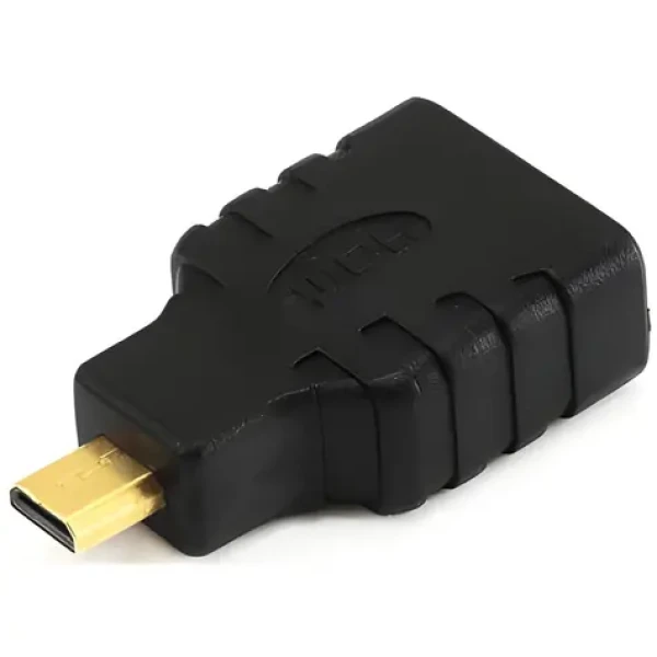 Logo redukce micro HDMI samec - HDMI samice černá / Redukce / zlacené konektory