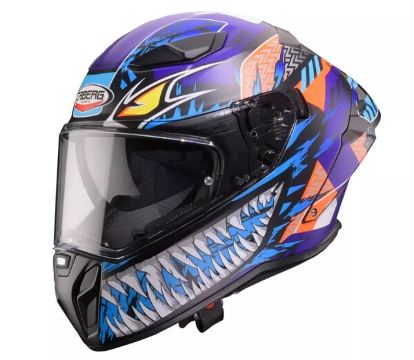 Helma Caberg Drift Evo II Nobo matt black/red fluo/blue/purple - M / modrá