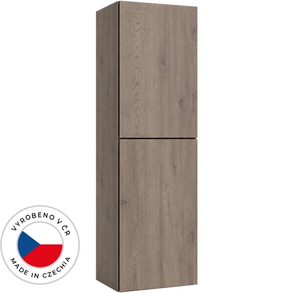 CERANO - Koupelnová vysoká skříňka s košem na prádlo Adele - TIP-ON otevírání - dub Cannolo Cremona - 45x120x33 CER-322666