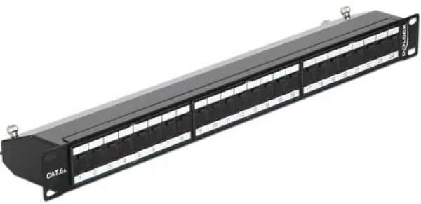 Delock 19” Patch Panel / 24 Port / Cat.6A / černá (43320)